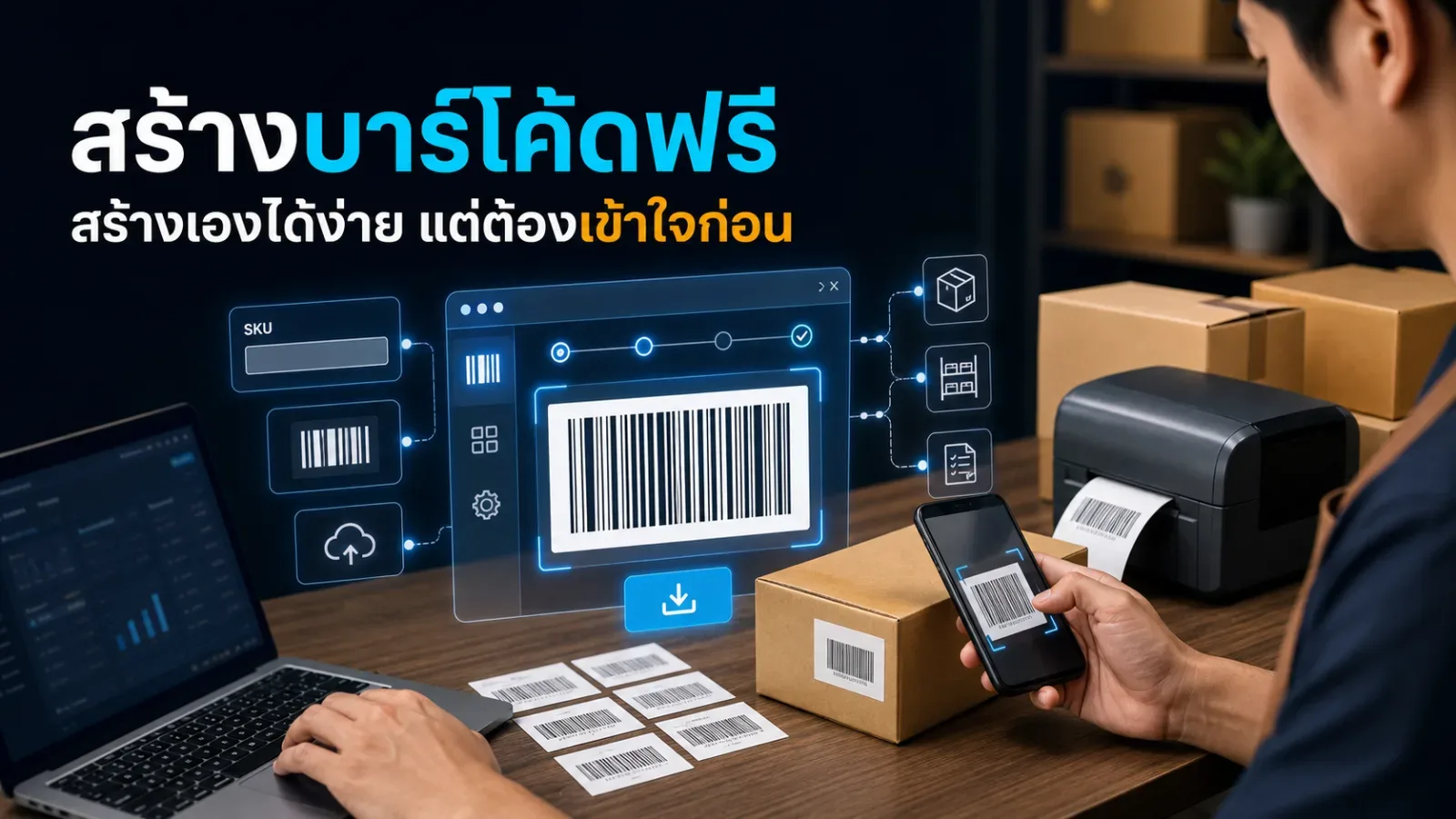 สร้างบาร์โค้ดฟรี สร้างเองได้ง่าย แต่ต้องเข้าใจก่อน